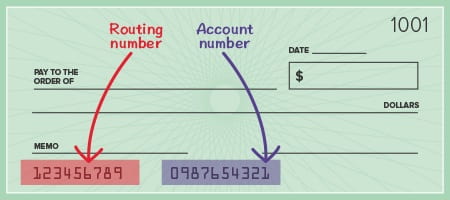 Check with Routing and Account Number
