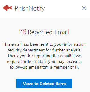 Reported Email notice